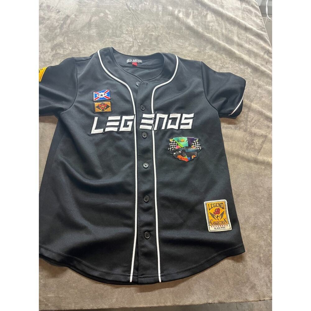 Men’s Black Pike Jersey‎ Legends double sided Size Large Hip Hop Street Wear